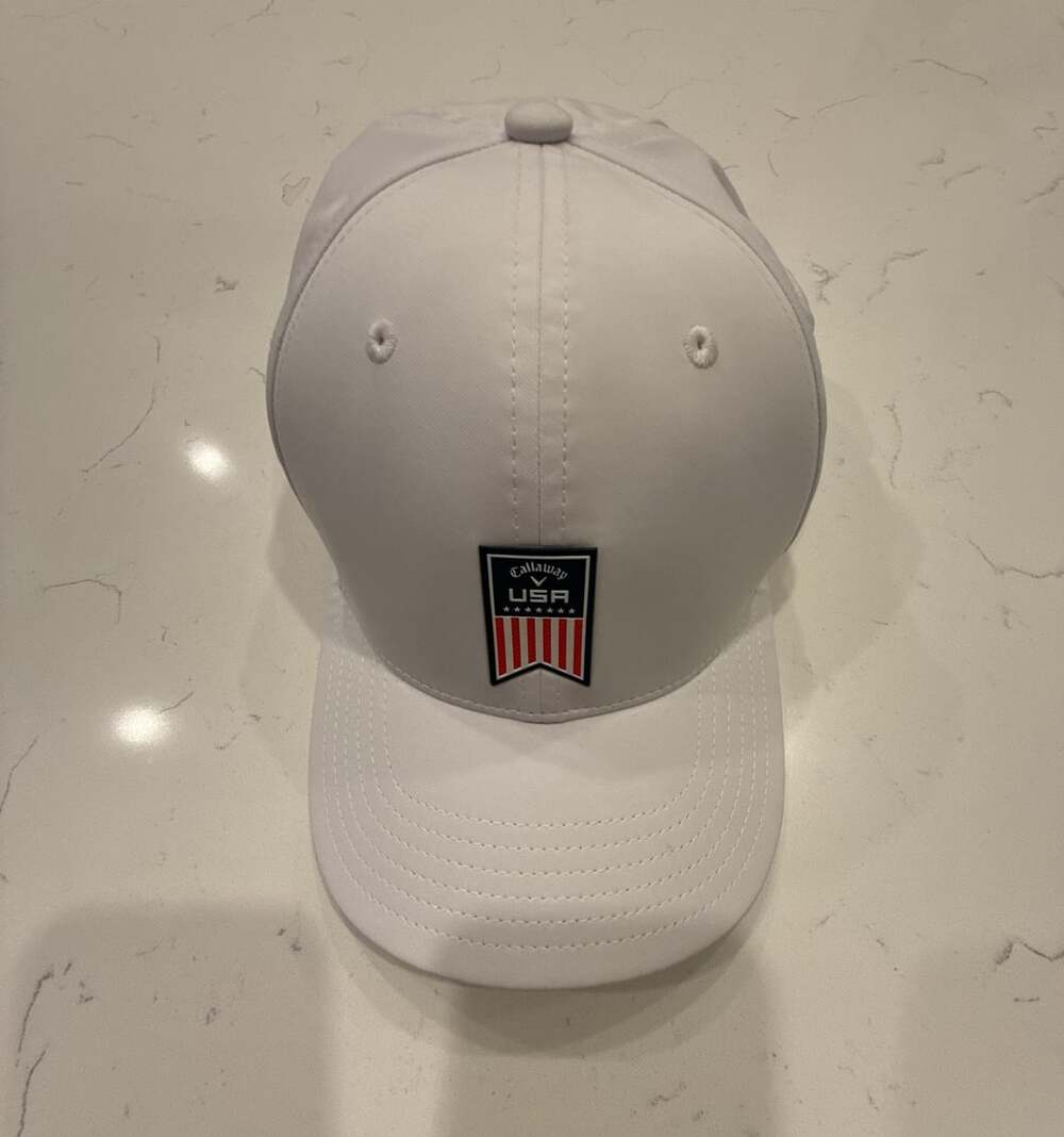 Callaway USA Golf Hat White Snapback Flag Patch